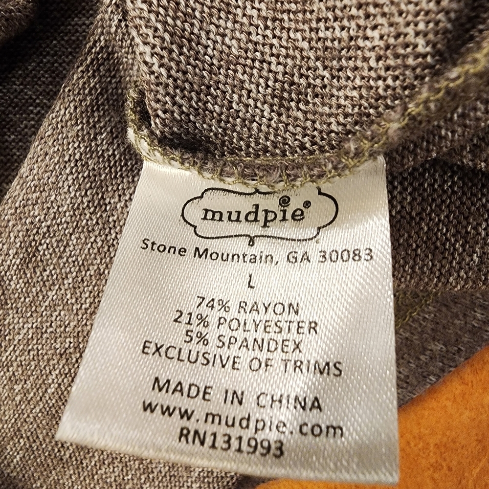 Mud Pie Gray Long Sleeve Tie Front Blouse - Picture 4 of 7